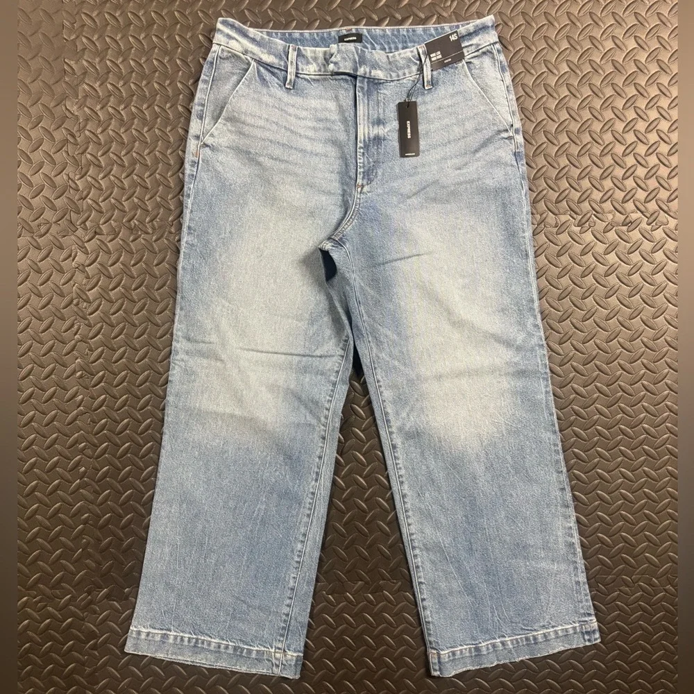NWT Express Wide Leg High Rise Jeans Size 14S Stretch Denim - Picture 2 of 12